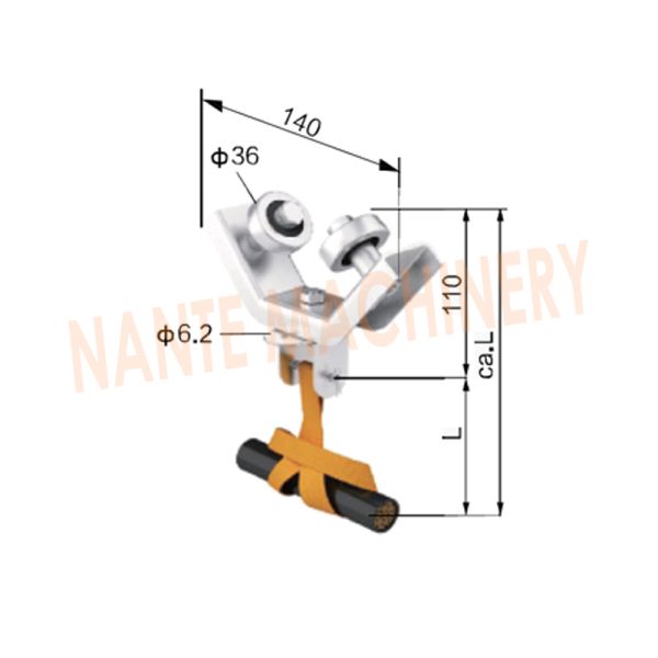3 Kinds Of Ball Bearing ABS Middle Festoon Cable Trolley 300 m / min Travel Speed