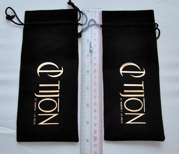 OEM Velvet Favor Bags CDR Artwork , Drawstring TUV Velvet Pen Pouch Laser Print