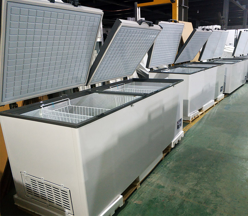 замораживателя комода раздвижной двери дюйма 240V H86.6 емкость 1100L глубокого большая