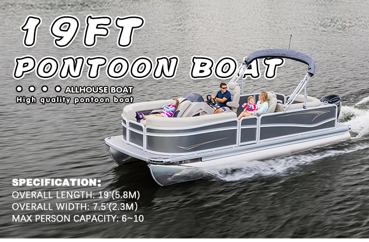 6-8 People Electric Pontoon Boat With EVA Flooring For Enjoying Leisurely Days