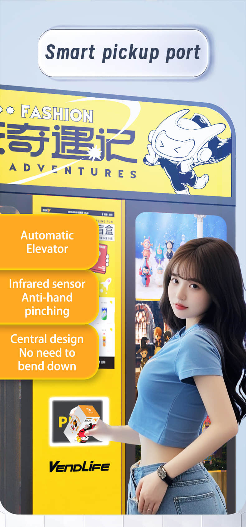 Automatic Blind Box Vending Machine with Elevator Pickup System, Customizable Display Cabinet and Smart Management Platform for Unmanned Retail Business