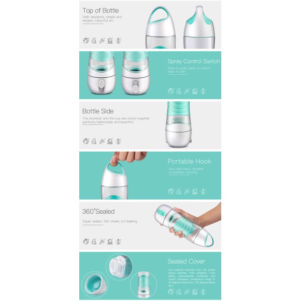 DIDI LED Drink humidifier Bottle multifunction led smart water bottle with spray