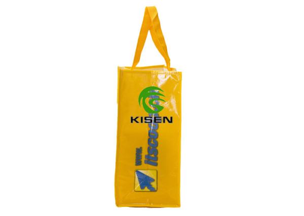 Yellow Woven Carry Bags Handle Type With Your Own Logo OEM / ODM Accepted