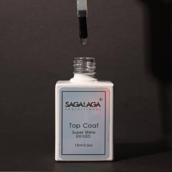 High Super Shine Non Wipe Gel Base and Top Coat for Long Lasting Nails Logo High Super Shine Long Lasting Square Bottle