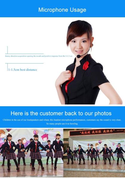 Professional headset wired megaphone for voice amplifier speaker player teachers school yoga professor classroom