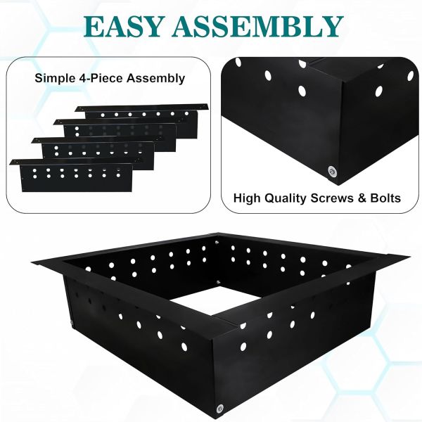 Liner d'anneau d'insertion carré en acier lourd 24 