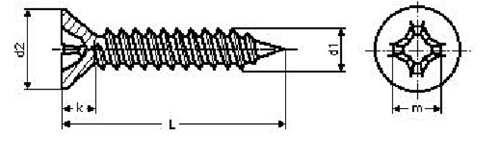 Крепежная деталь плоской головки винта собственной личности нержавеющей стали АИСИ 316 выстукивая утопленная крестом