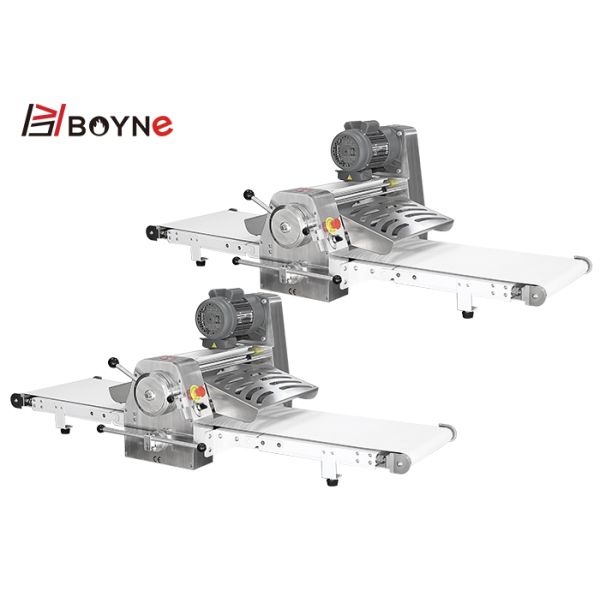 0.55kw 220V Bakery Processing Equipment Bread Shop Table Top Dough Croissant Sheeter