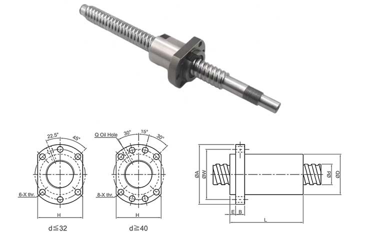 Rust & Corrosion Resistant Ball Screw SFA5050-2.8 Semiconductor Equipment