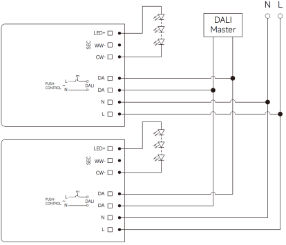 36W NFC programmable DALI DT8 LED driver constant current 500ma to 1100ma output