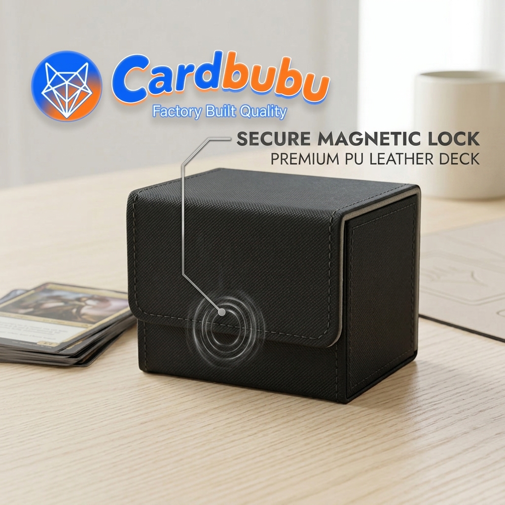 Luxury PU Leather Playing Card Box Magnetic Closure Card Games Storage Custom Playing