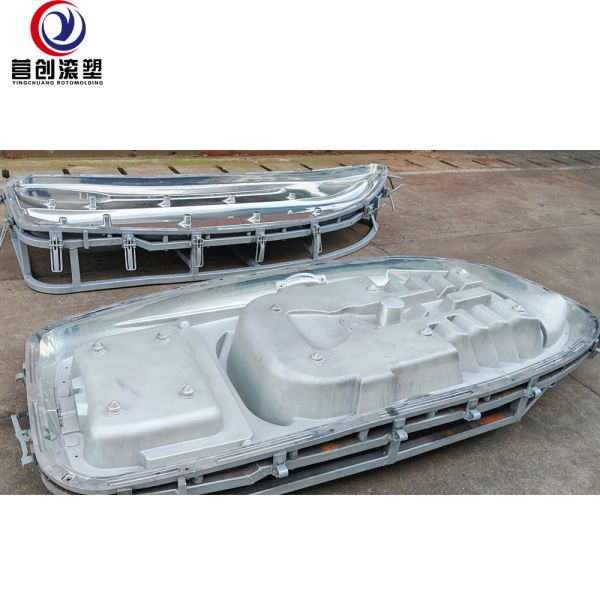 Yingchuang OEM Rotomolded Kayak Mold, Thick Cast Aluminum Split Rotational Mould With Quick Clamp Frame For Plastic Fishing Canoe Production