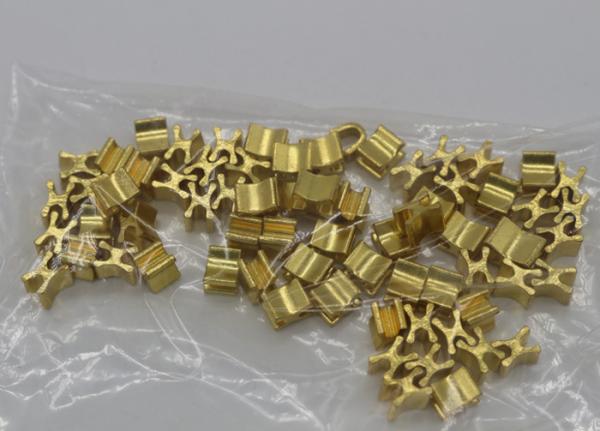 Shiny Golden Zipper Bottom Stop Replacement , Brass Metal Zipper End Stop