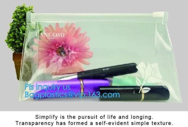 k plastic waterproof bag for swimsuit, slider pvc packing bag for shampoo promotion, Zipper slider clear shopping