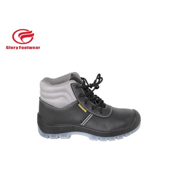 Fashionable Construction Genuine Leather Safety Shoes BK Mesh / Cambrelle Lining 6 Inch