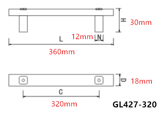 Solid 320mm Aluminum Kitchen Cabinet Handles , Silver Zinc Assembly Aluminium D Handles