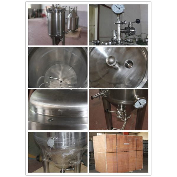 Durable 1HL Brite Tank Brewing 304 Stainless Steel Dimple Jacketed / Side Manhole