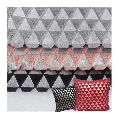 Recycled Super Soft Velvet Hot Silver Triangle Printed Fabric Velvet Cotton Fabric
