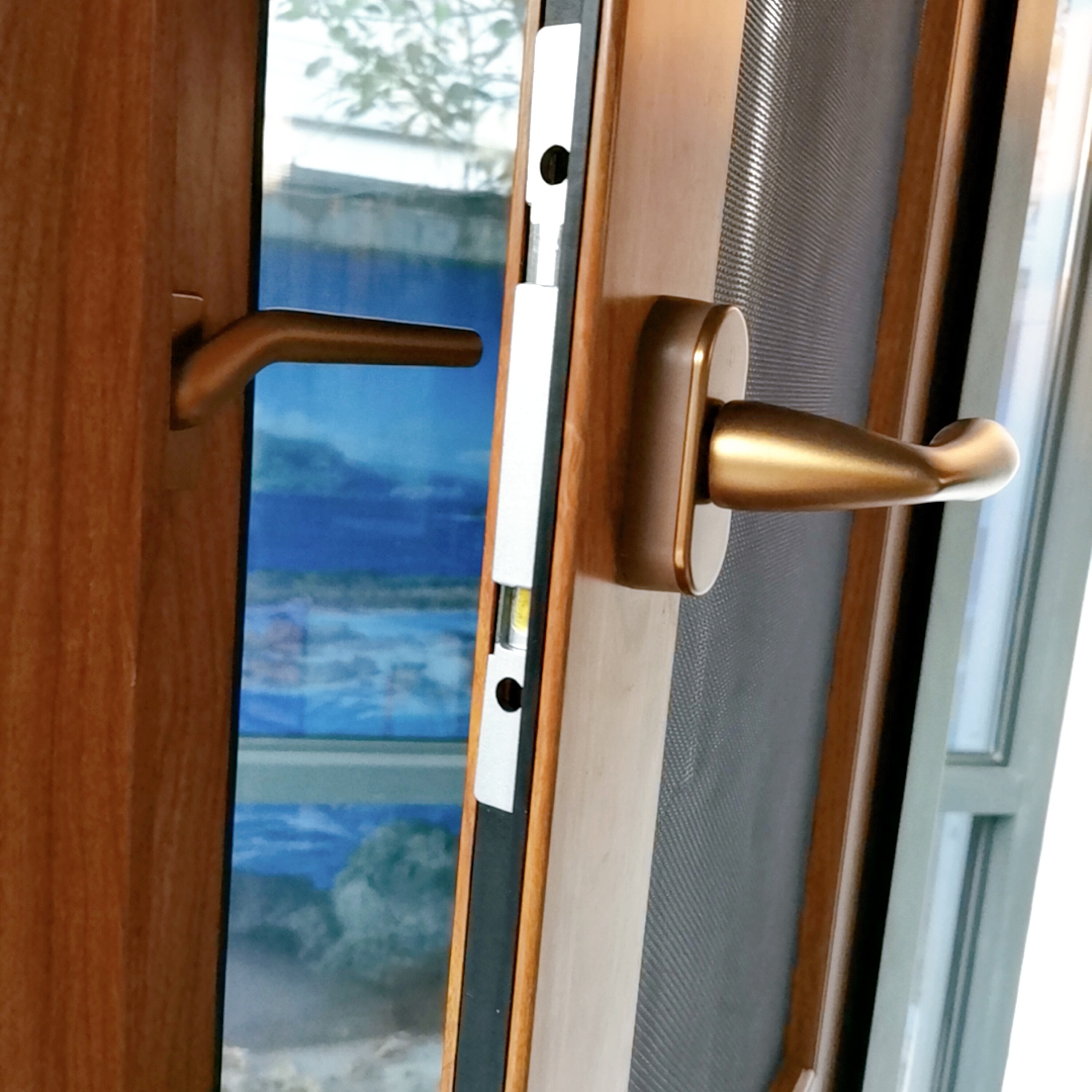 Двойная подвижная внутренняя крыша окна дверь дерево смотреть UPVC