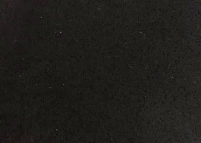 Topo de laje de pedra de quartzo preto com superfície polida com certificação NSF SGS telha de piso
