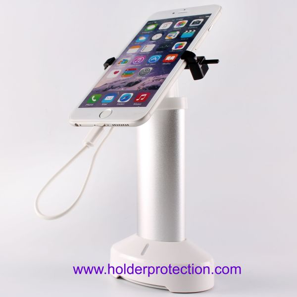 COMER mobile phone security display stand with clamp alarm stands and charging cord