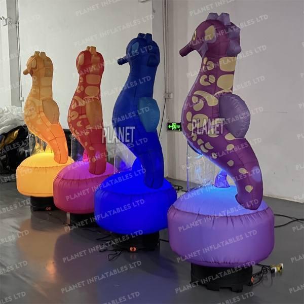 Custom Ocean LED Lighting Inflatable Seahorse For Party Event