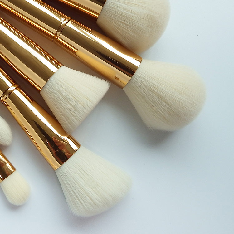 Волосы высокого золота набора щетки макияжа лоска овального косметические супер мягкие белые синтетические