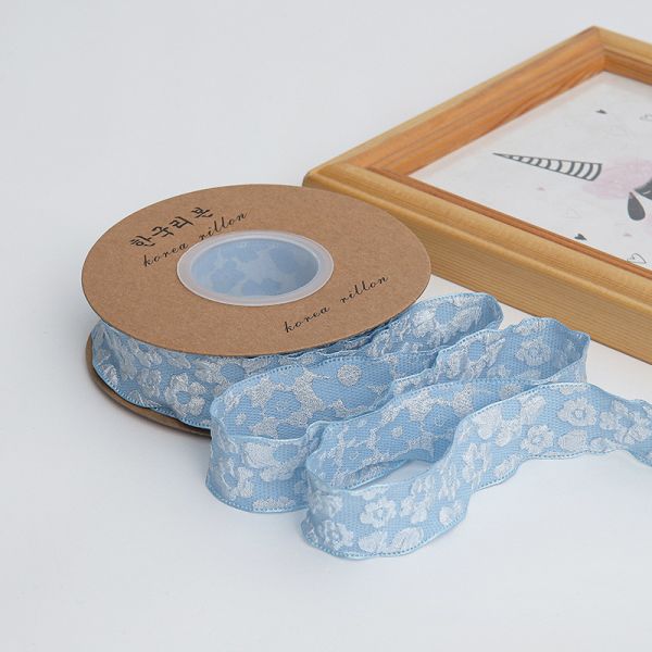 Цветочная кружевная лента из полиэстера 25 мм