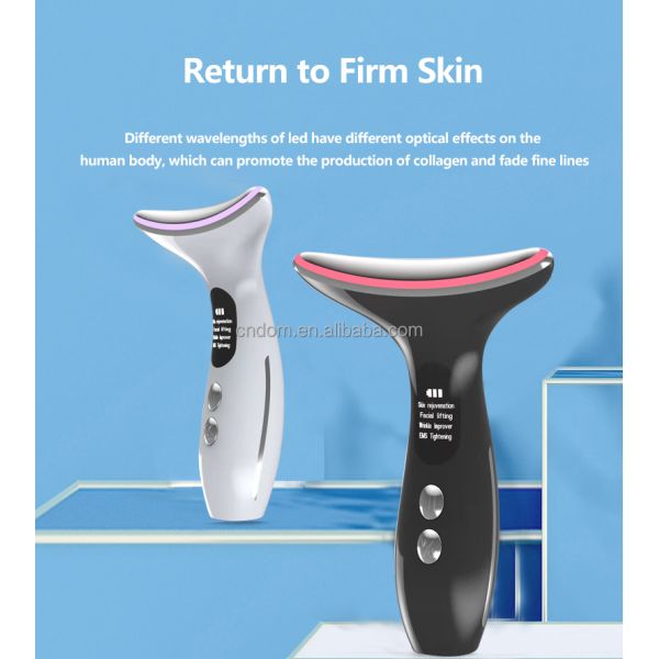 EMS Heated Vibration Neck Face Lifting Beauty Device for Face Neck Wrinkle Removal