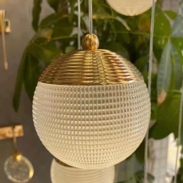 Lámpara colgante acrílica dorada regulable, lámparas de cristal, accesorios de iluminación, araña moderna para restaurante