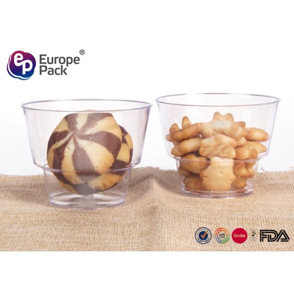 Elegant Disposable Plastic Dessert Cup 5Oz Round Shape Plastic Dessert Glasses