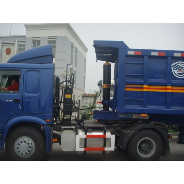 Fence Rear Trailer Dump Truck , Semi Tipper Trailer For Transport Sand Stone