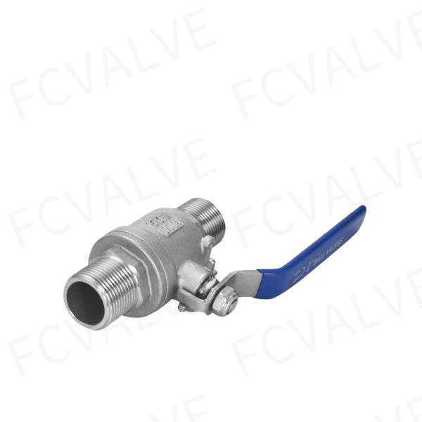 Utilização industrial válvula de esferas de fio masculino de aço inoxidável DN15-DN50 2PC para meios de água