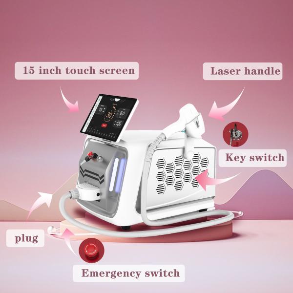 Machine laser à diode portable de 1800W 755nm 808nm 1064nm 940nm Machine de beauté multifonctionnelle