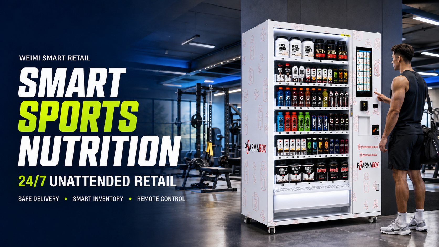 WEIMI Protein Powder Vending Machine for Gyms, Fitness Centers and Sports Nutrition Retail