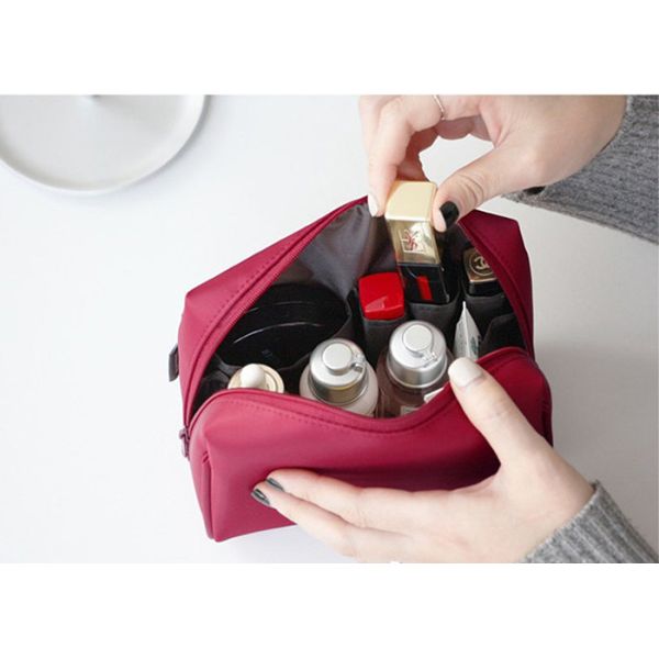 Portable Creative Nylon Travel Cosmetic Bags Coating Plain WIth Multi Function