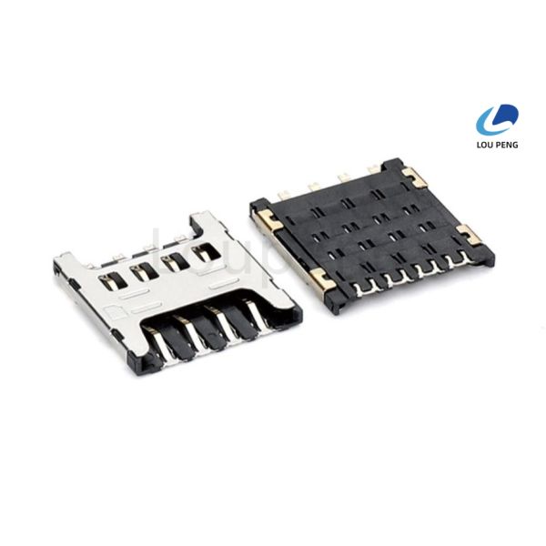 Insulation Resistance 1000Megohms Minimum At DC 500V SIM Holder Connector Black Withstanding Voltage AC 500V Rms Durable Electrical Component