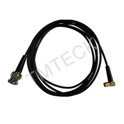 Comprimento ultrassônico preto BNC do único cabo 1.5m 1.8m 2m do detector da falha ao Microdot de 90 graus