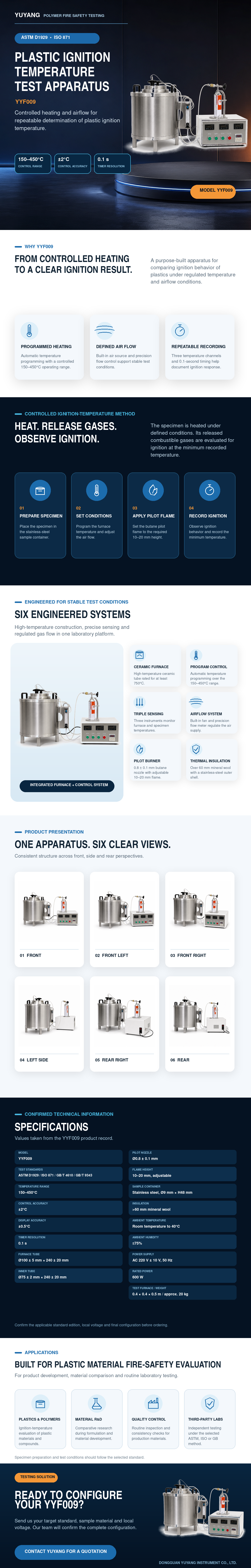 ASTM D1929 ISO 871 Polymer Combustion Analysis Instrument Material Ignition Temperature Test Lab Equipment for Plastics Research