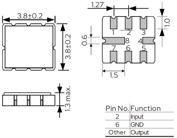 Smd Qcc8b Saw Filter 3.8 X 3.8 For And Rohs Compatibility 140mhz To 1.2ghz