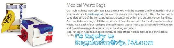 Biohazard recycle colored waste garbage bag on roll, Colorful biohazard bags, Colored medical waste bags biohazard garba