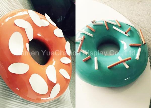 Hand Carved Shop Display Christmas Decorations Promotional Big Size Fiberglass Donuts