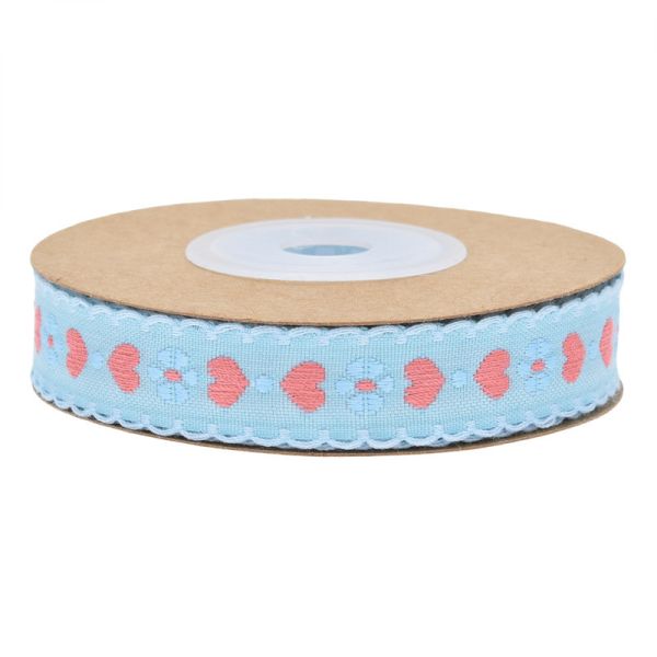 Jacquard 12mm Floral Wired Ribbon ISO14001 Vintage Floral Ribbon