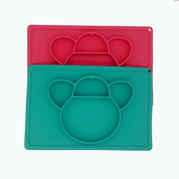 Rectangle Silicone Baby Products Silicon Plates For Babies Infant Placemat