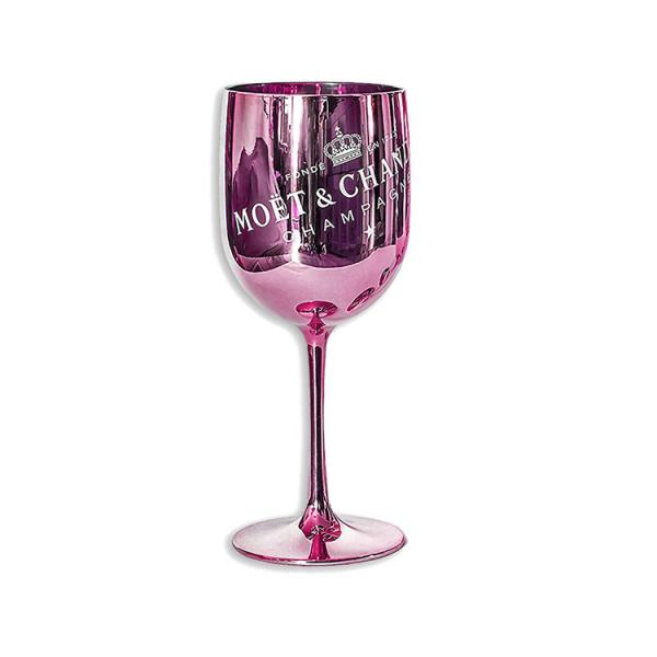 Rose Gold Plating Moet & Chandon Branded Wine Accessories Acrylic Champagne Glasses Flutes