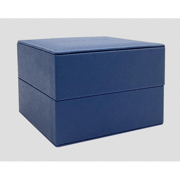 LUXURY BLUE PU H ROLL Cushion Watch Packaging Box Grey Velvet Inside