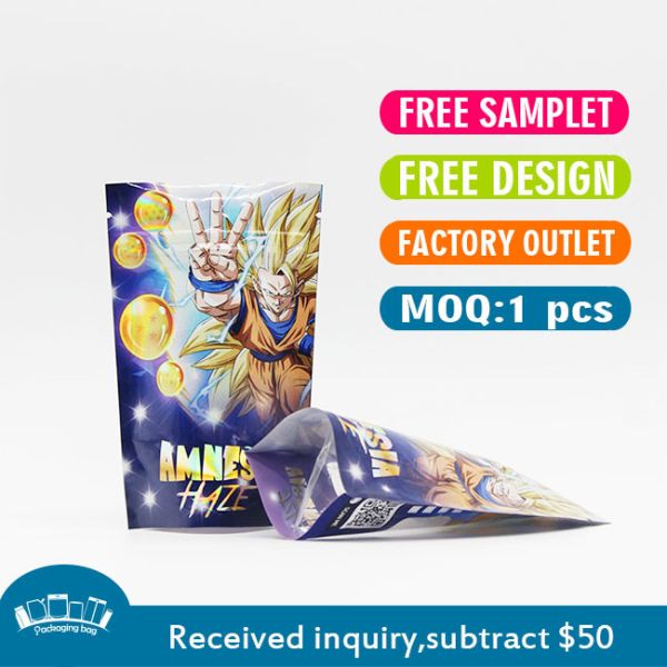 Custom Printing Aluminum Foil ziplockk Bag 3 Sides Seal With Clear Window