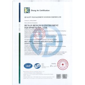 Hunan Hengnuo Instrument Equipment Co., Ltd. Certifications