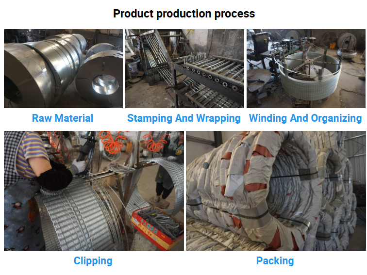 High Tensile Strength Hot Dipped Galvanized Razor Barbed Wire Concertina Coils 450mm Diameter