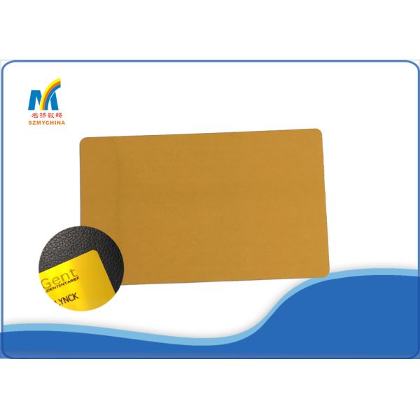 Gold Color Sublimation Metal Business Cards 0.22mm Thickness 86*54mm Straight